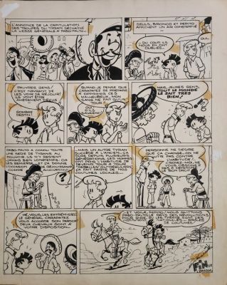 Greg (Regnier, Michel) - 1 Original page - Bronco et Pepito - 1950 | Catawiki