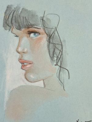 Altuna, Horacio - 1 Original drawing - Ritratto di Ragazza | Catawiki