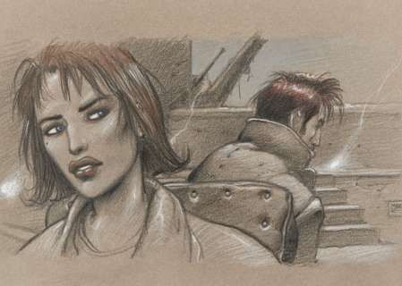 *Enki Bilal Né En 1951 Julia & Roem Fusain Et Pastel Sur Papier Grège Pour La Case 3 de La Page 25 de Cet Album Publié En 2011... | Julia & Roem | Artcurial