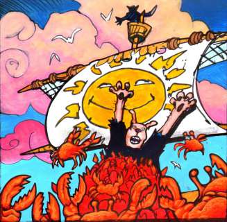 Simon Bisley - Andy Brown – Salty Dogs Card art – Paint – March of the crabs
