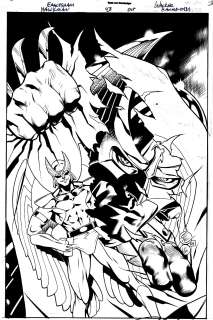 Dale Eaglesham - Hawkman #43 Cover (Golden Eagle Ripping Up a Poster of..... Theâ Golden Eagle!) 2005