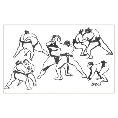 Sports Art | Alexis Bacci - Sumos - Illustration originale | Achetez de l’Art