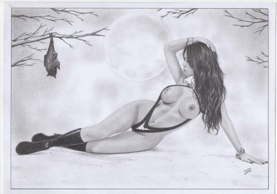 Tim Grayson | Matita su carta Pin Up. 21 x 29,7 cm. Firmato e datato 2023. | Art e Fumetto