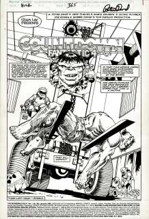 Marie Severin Jeff Purves - Incredible Hulk #365 P 1 Splash (The Hulk Drawn Twice!) 1989