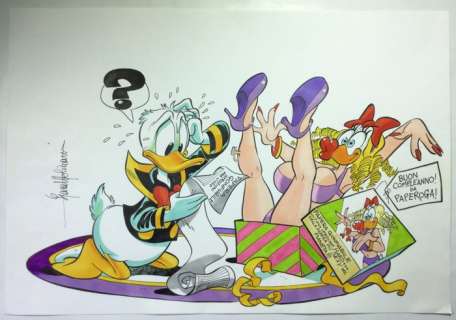 Molinari, Lara | Illustration "Paperino e la Papera Gonfiabile" | Catawiki