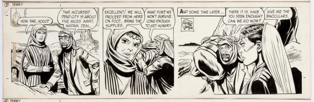 Terry and the Pirates Orig Ink Daily Comic Strip Art Wunder Signed 1971 T3 | Charles Scott Gallery