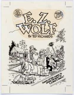 Ted Richards E.Z. Wolf #1 Cover Original Art (Rip Off, 1977). The legendary Air Pirates studio, of the - | Heritage
