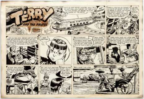 George Wunder Terry and the Pirates Sunday Comic Strip Original Art dated 4-3-49 (News Syndicate Co., 1949). - | Heritage
