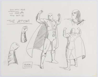 Michael Lark - DC Justice Society of America PVC Set II Preliminary Original Art Group of 3 (2000). These -