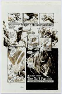 Tom Yeates Dark Horse Presents #143 "Tarzan in Tales of Pellucidar" Story Page 17 Original Art (Dark - | Heritage