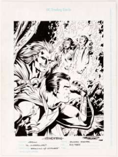 Howard Porter and Rich Faber JLA Overpower "Seduction of the Innocent" Card Illustration Captain -