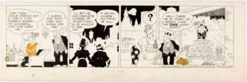 George McManus Bringing Up Father Daily Comic Strip Original Art dated 2-17-53 (King Features, 1953). Uncle - | Heritage