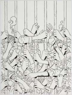 Jordan Crane Los Angeles Beat Cover Original Art (Los Angeles Beat, c. 2000s). Cover illustration for the cover -