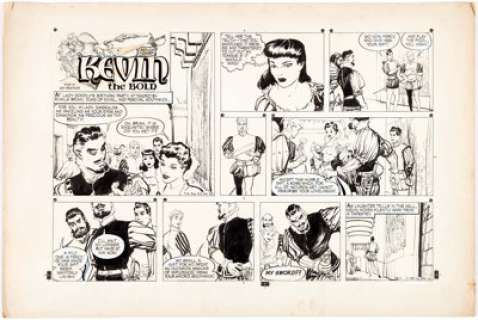 Kreigh Collins Kevin the Bold Sunday Comic Strip Original Art dated 6-11-61 (NEA, Inc., 1961). In this - | Heritage