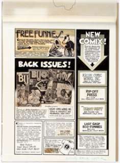 Art Spiegelman and Jay Lynch Bijou Funnies #7 Inside Back Cover Original Art (Kitchen Sink Press, 1972). Two - | Heritage