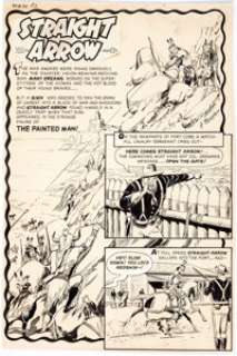 Fred Meagher Straight Arrow #55 Complete 6-Page Story Original Art (Magazine Enterprises, 1956). The Native - | Heritage