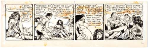 Matt Baker Flamingo Daily Comic Strip Original Art dated 8-1 (Phoenix Features, c. 1953). Matt Baker’s ability - | Heritage