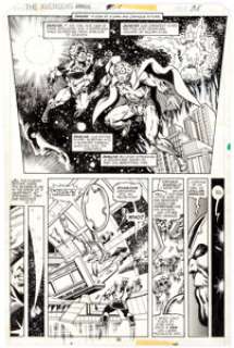 Jim Starlin and Joe Rubinstein Avengers Annual #7 Story Page 28 Thanos, Adam Warlock, and Captain Mar-Vell Origina...