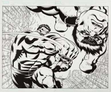 Ed McGuinness and Dexter Vines (as Edex) Hulk #6 Internal Splash Original Art (Marvel Comics, 2008).... | Heritage
