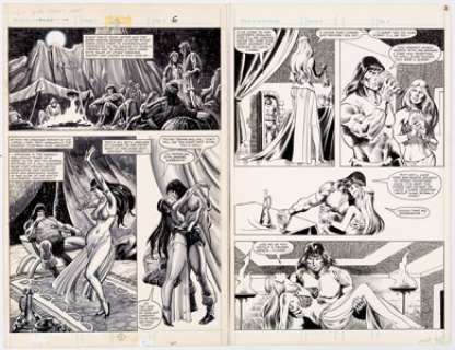 John Buscema and Pablo Marcos Savage Sword of Conan #91 Story Pages 37 and 51 Original Art (Marvel, 1983).... (Total: 2 Original Art) | Heritage