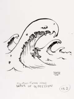  - Shannon Wheeler Too Much Coffee Man: Wave of Depression Illustration Original Art (2018)....