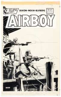  - Tom Yeates Airboy #37 Cover Original Art (Eclipse, 1988)....