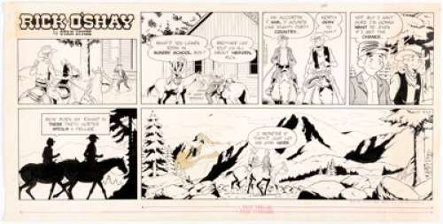  - Stan Lynde Rick O‘Shay Sunday Comic Strip Original Art dated 6-19-66 (Chicago Tribune, 1966)....