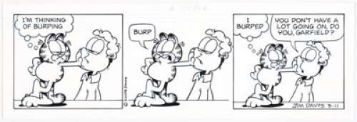 Jim Davis Garfield Daily Comic Strip Original Art dated 3-11-03 (United Feature Syndicate, 2003).... | Heritage