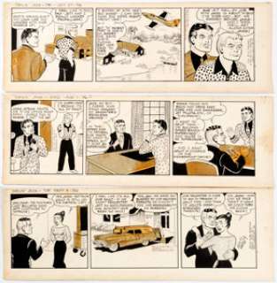Zack Mosley Smilin‘ Jack Daily Comic Strips Original Art Group of 3 Consecutive (News Syndicate Co. Inc., 1956).... (Total: 3 Original Art)