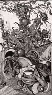  - Ian Miller Eaters of the Dead Paperback Novel Illustration Original Art (Bantam, 1976)....