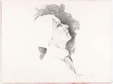 Jose "Pepe" Gonzalez - Greta Garbo Portrait Illustration Original Art (1979). Elegant profile portrait - | Heritage