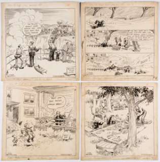 Gaar Williams How To Keep from Growing Old Daily Comic Strip Original Art Group of 4 (Chicago Tribune Syndicate, -