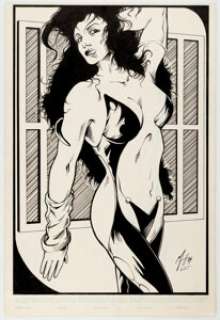 Matt Haley and Eman Torre Vamperotica Swimsuit Special #1 Pin-Up Luxura Original Art (Brainstorm Comics, 1994). -