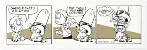 Jim Davis Garfield Daily Comic Strip Original Art dated 5-12-90 (United Feature Syndicate, 1990). Here in Texas we - | Heritage