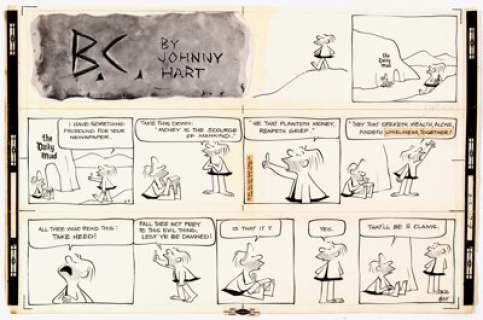 Johnny Hart B. C. Sunday Comic Strip Original Art dated 2-5-61 (Field Syndicate, 1961). Before the - | Heritage