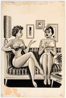 Dan DeCarlo Joker April-1958 Illustration Original Art (Humorama, 1958). "I have one of the finest husbands - | Heritage