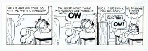 Jim Davis Garfield Daily Comic Strip Original Art dated 5-25-99 (Universal Press, 1999). With all there is to - | Heritage