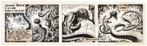 John McLusky James Bond #680 Daily Comic Strip Original Art (London Daily Express, 1959).  Dr. No, the James Bond -