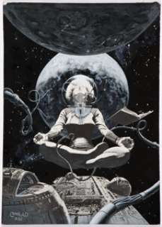 Tim Conrad - Science Fiction Painting Original Art (1982). An ethereal image of a meditating astronaut by - | Heritage