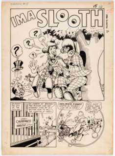 Joe Beck And Otto Eppers | Dynamic #15 Complete 5-Page "Ima Slooth" Story Original Art (Chesler, 1945). | Heritage