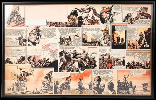 Lot 348 - Frank Bellamy Eagle Magazine Vol.14 #9 Conclusion "Heros The Spartan Episode 19" Two Page Original A | Stanley Gibbons Baldwin’s