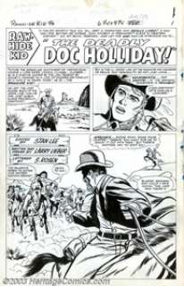 Larry Lieber - Original Art for Rawhide Kid #46, Complete 17-page Story "The Deadly Doc Holiday" - | Heritage