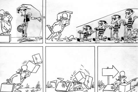 Morris. (Maurice de Bevere, Dit. 1923-2001) | MORRIS. Â« Lucky Luke Â». Encre de Chine noire… | Tessier Sarrou