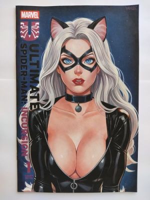 Black Cat Art Sketch Cover Painting Variant Blank Comic Book #1 Yanuel