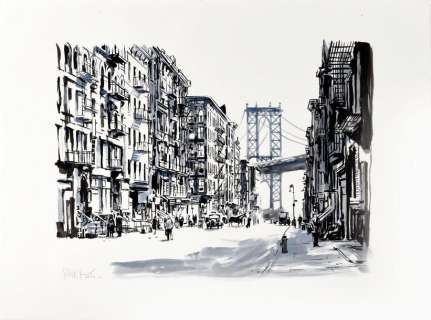 Balez, Olivier (1972... | Le Pont de Brooklyn Illustration issue de l’album... | Coutau Bégarie