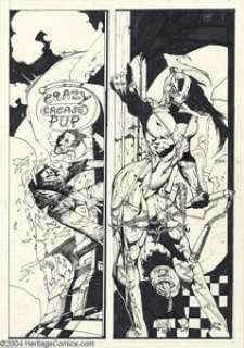 Simon Bisley - Original Art for Heavy Metal (Heavy Metal, circa 1999). Trouble has come a-calling for Simon - | Heritage