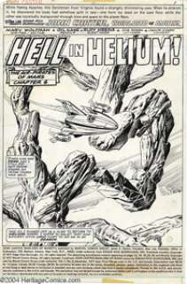 Gil Kane and Rudy Mesina - John Carter Warlord of Mars #6, page 1 Original Splash Page Art (Marvel, 1977). John - | Heritage