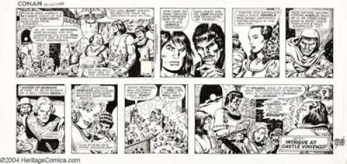 Ernie Chan - Conan Sunday Comic Strip Original Art, dated 6-24-79 (King Features, 1979). The savage Cimmerian - | Heritage