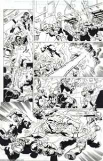 Kieron Dwyer and Rick Remender - The Avengers #53 page 16 Original Art (Marvel, 2002). Iron Man takes a lickin’ - | Heritage