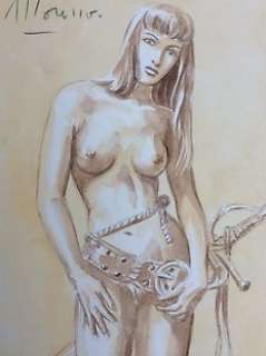 Moreno, Marc - Dessin original en couleurs  - Femme